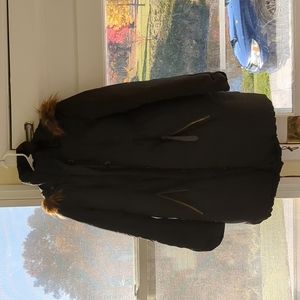 Long Black Momo Maternity Down Winter Coat S